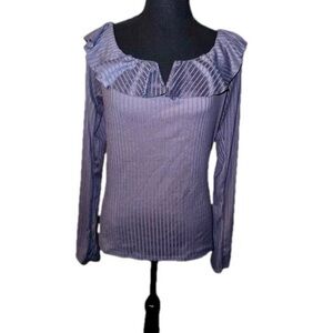 Elegant Purple Ruffled Women's Top
